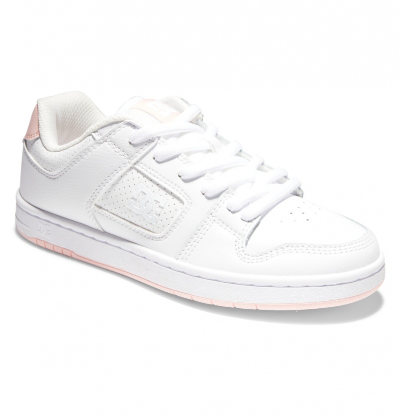 White / Pink DC Shoes Manteca - Leather Shoes | LRAOXN-210