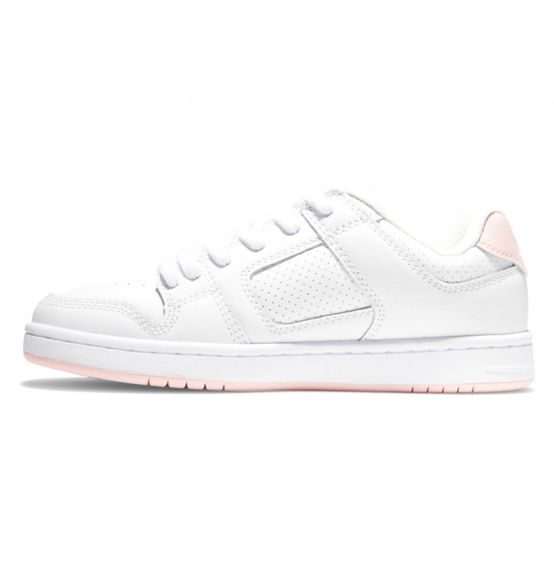 White / Pink DC Shoes Manteca - Leather Shoes | LRAOXN-210