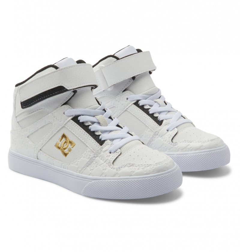 White / Silver DC Shoes Pure Hi SE - High-Top Shoes | FPSOGY-439