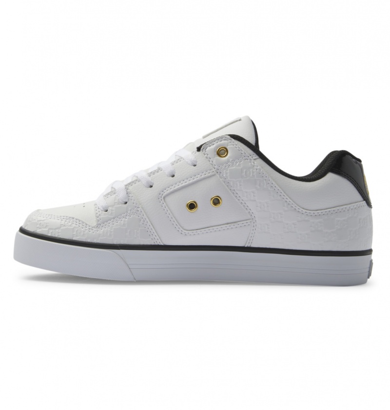 White / Silver Sparkle DC Shoes Pure Se Sn - Shoes | EYQICF-298