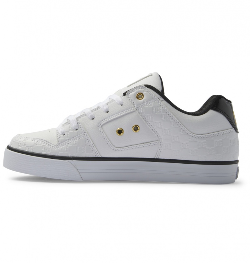 White / Silver Sparkle DC Shoes Pure Se Sn - Shoes | EYQICF-298