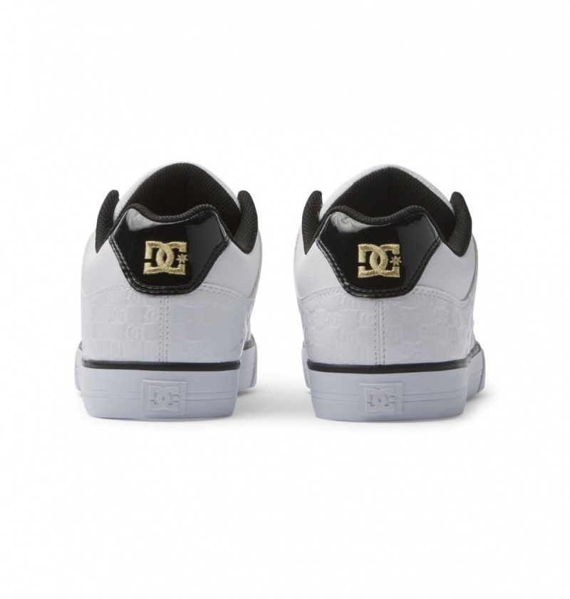 White / Silver Sparkle DC Shoes Pure Se Sn - Shoes | EYQICF-298