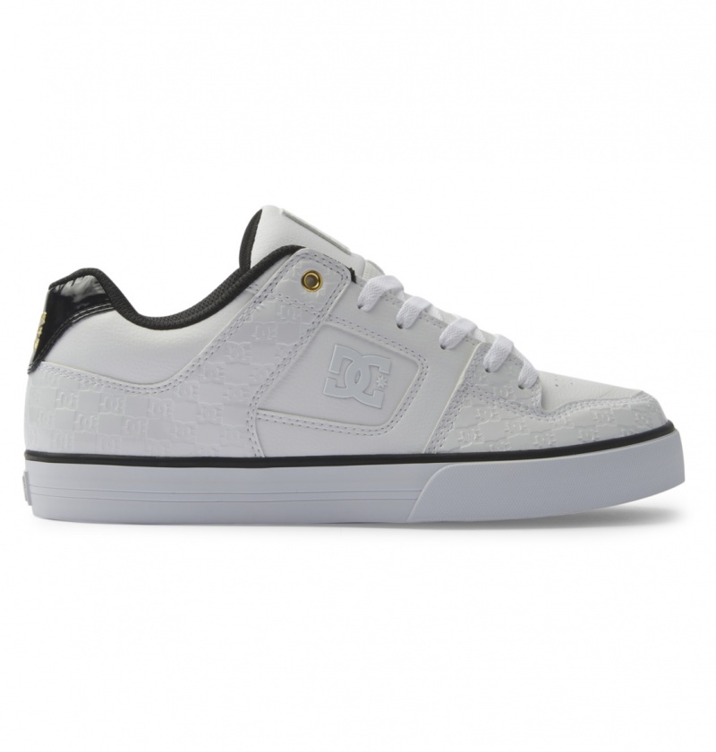 White / Silver Sparkle DC Shoes Pure Se Sn - Shoes | EYQICF-298