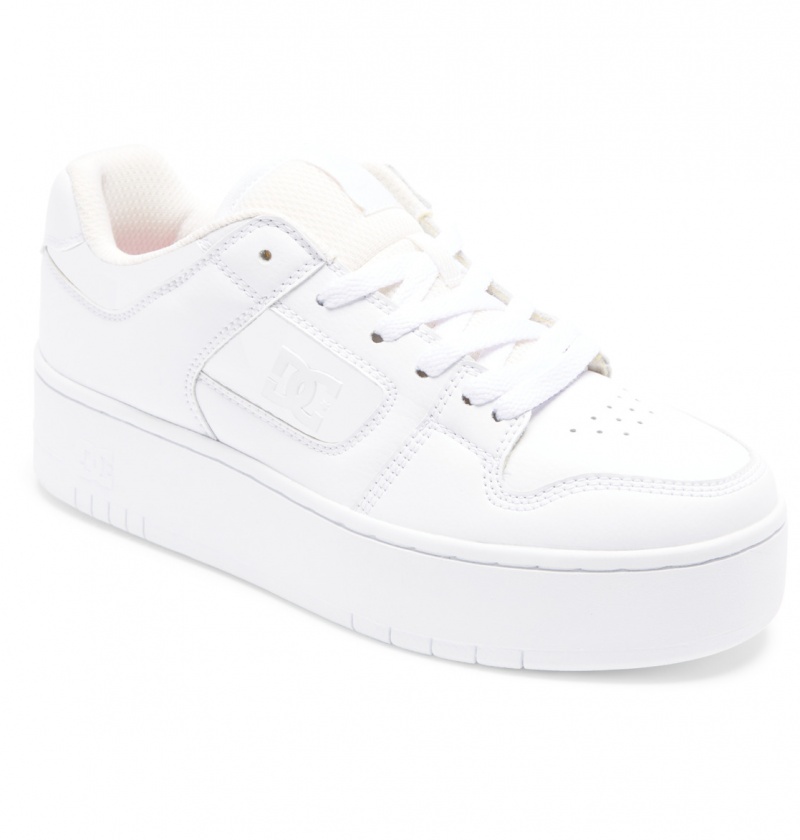 White / White DC Shoes Manteca 4 Platform - Flatform Shoes | UJCBMS-605